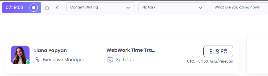 Web Time Tracking on WebWork
