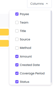 Columns in Payroll report in WebWork