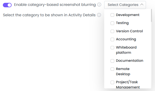 Screenshots Category Based Blurring