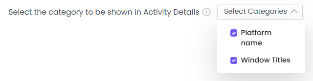 Shown Categories in Screenshots
