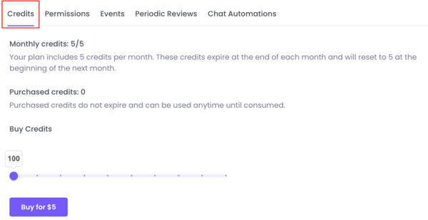 WebWork AI Credits Settings
