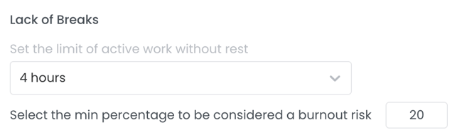 Lack of Breaks Settings