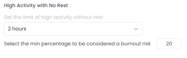 High Activity with No Rest Settings