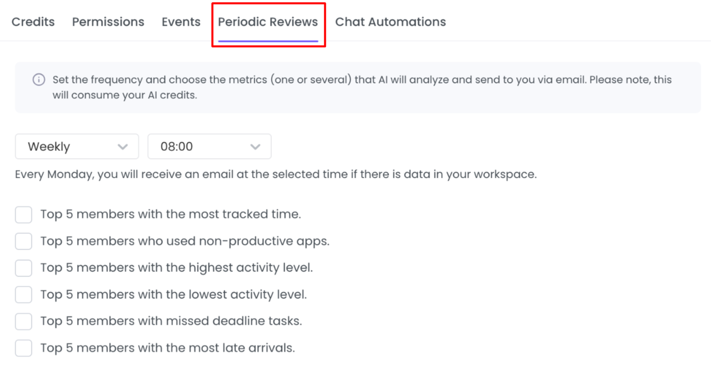 WebWork AI Events Settings