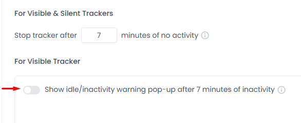 idle and inactive settings in WebWork Desktop Tracker