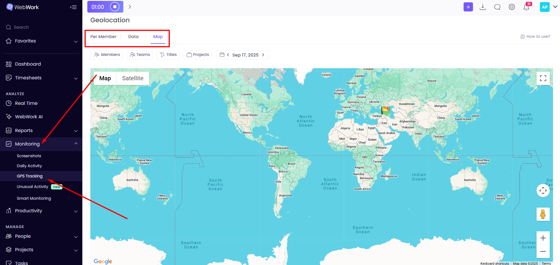 WebWork Time Tracker GPS Tracking