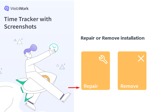 Repair WebWork Desktop App from the Installer