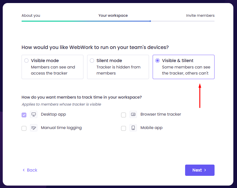 visible and silent tracker in WebWork