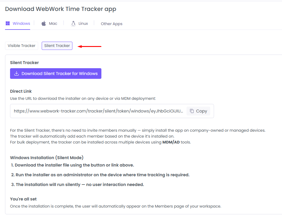 install WebWork Silent Time Tracker