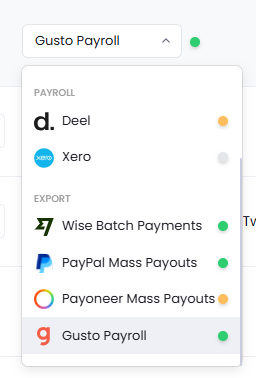 Payroll with Gusto in WebWork Time Tracker